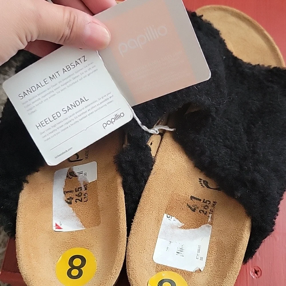 Papillio by Birkenstocks Namica Shearling Wedge Teddy Black 38 40 41 NWOB